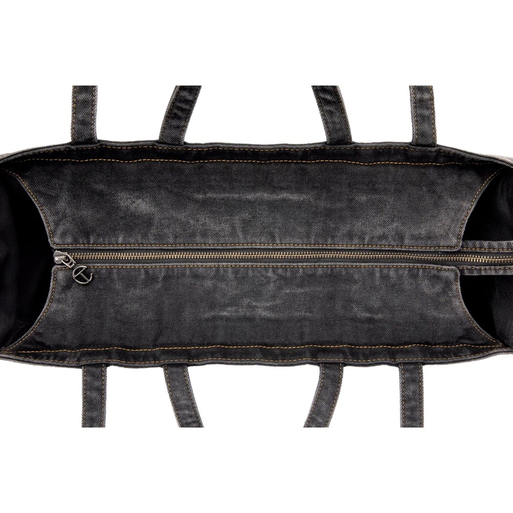Large Telfar Denim Shopper- Black - Picture 7 of 7